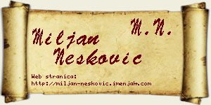Miljan Nešković vizit kartica